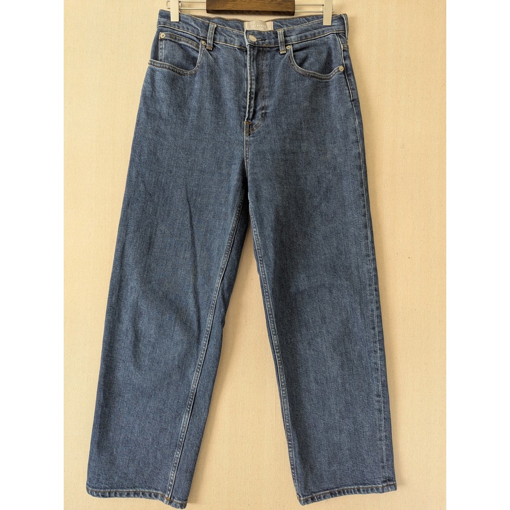 Everlane The Way High Jean Women 28 Blue Cropped Straight Leg Organic Cotton